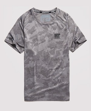 Superdry Active Loose Camo Jacquard Férfi Pólók Szürke | HWTFR5079